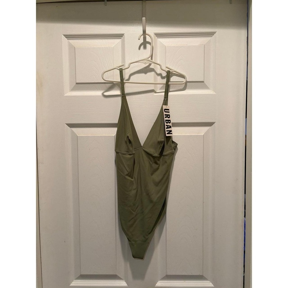 NWT Sage Green Urban Outfitters Thong Vneck Bodysuit - Out from Under